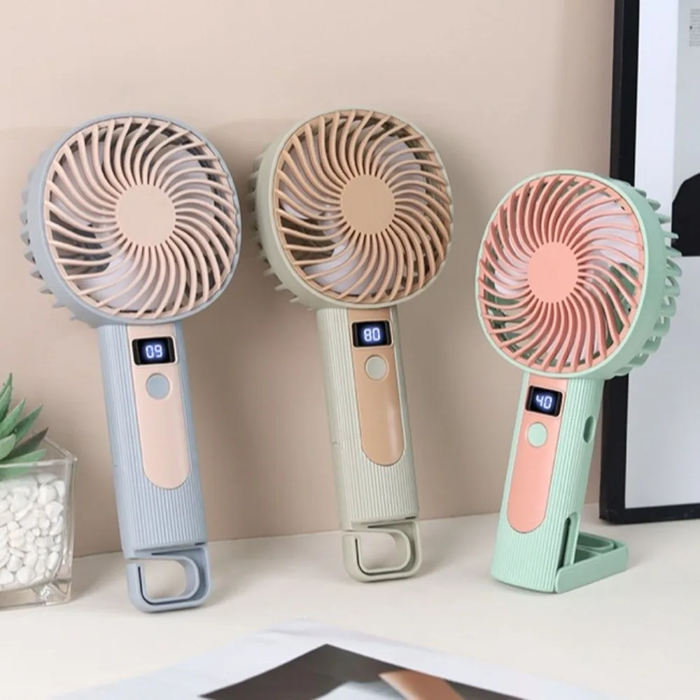 2 in 1 디지털 디스플레이 휴대용 팬 120 속도 USB 충전식 미니 휴대용 냉각 팬 소형 경량