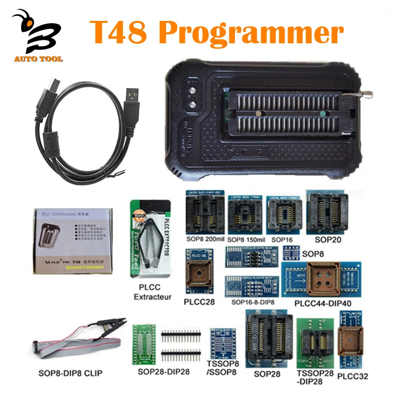 

NEW XGecu T48 (TL866-3G) Programmer Support 34000+ ICs for EPROM/MCU/SPI/Nor/NAND Flash/EMMC/IC TESTER Replace TL866II/TL866CS