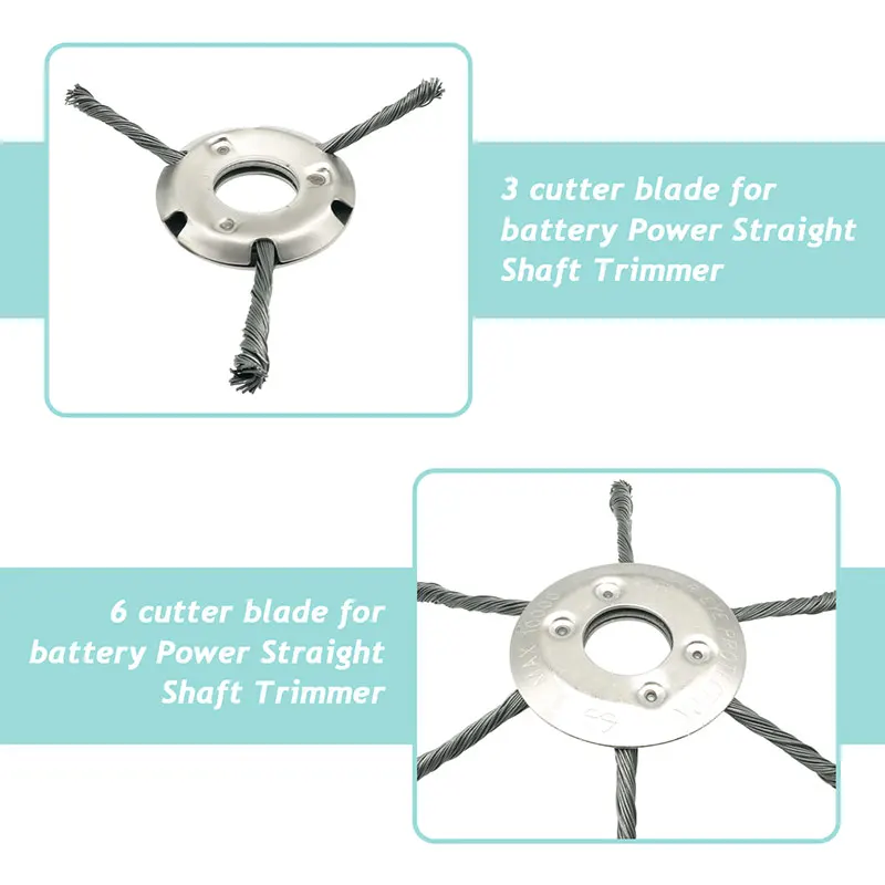 Grass Trimmer Head 1Pcs 6inch Steel Wire Wheel Head Grass Trimmer Head Universal Weed Brush Fit Straight Shaft Brushcutter Removal Moss Rust
