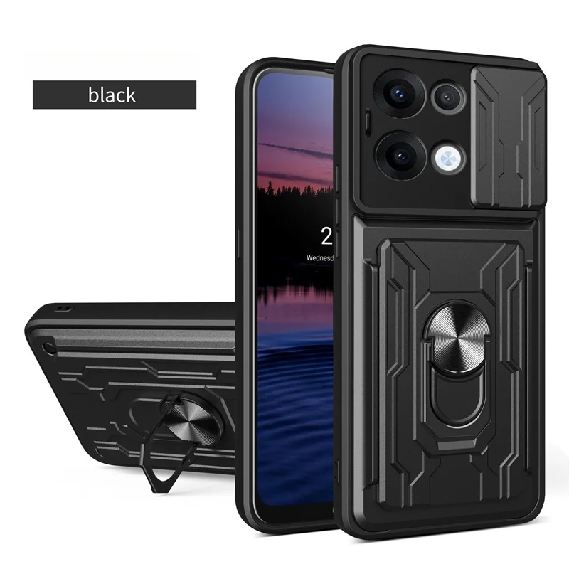 Rugged Armor Case with Lens Protection & Card Slot Stand