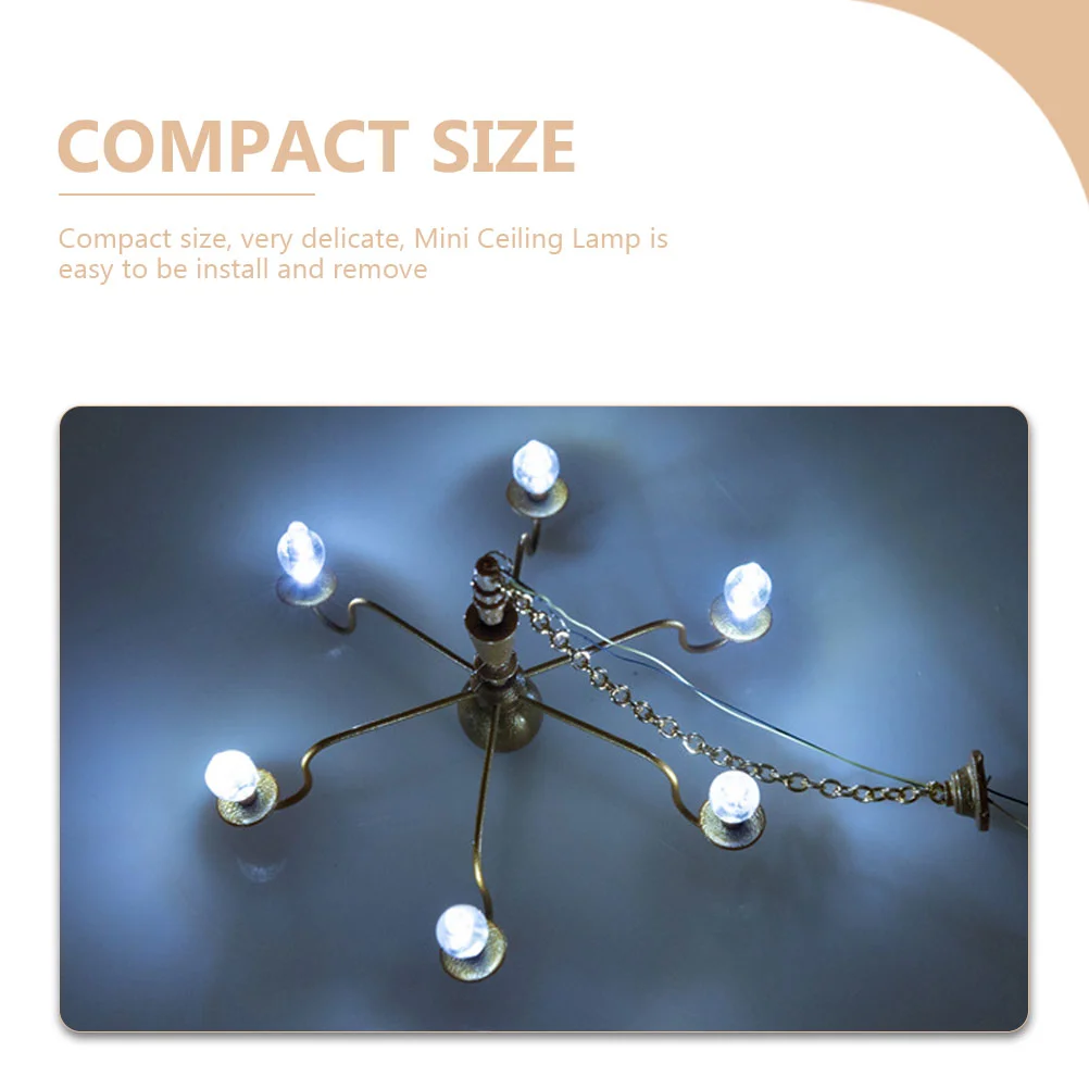 Model Chandelier Sand Table Decorative Lamp Dollhouse Miniature Stuff Ceiling Simulation Accessories