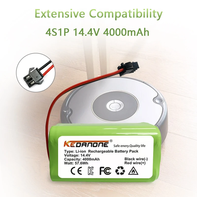 

New 40000mAh Large Capacity Lithium Battery For ILIFE A4 A4s V7 A6 V7s Plus ILife 4S1P Full Capacity Robot Vacuum Mop