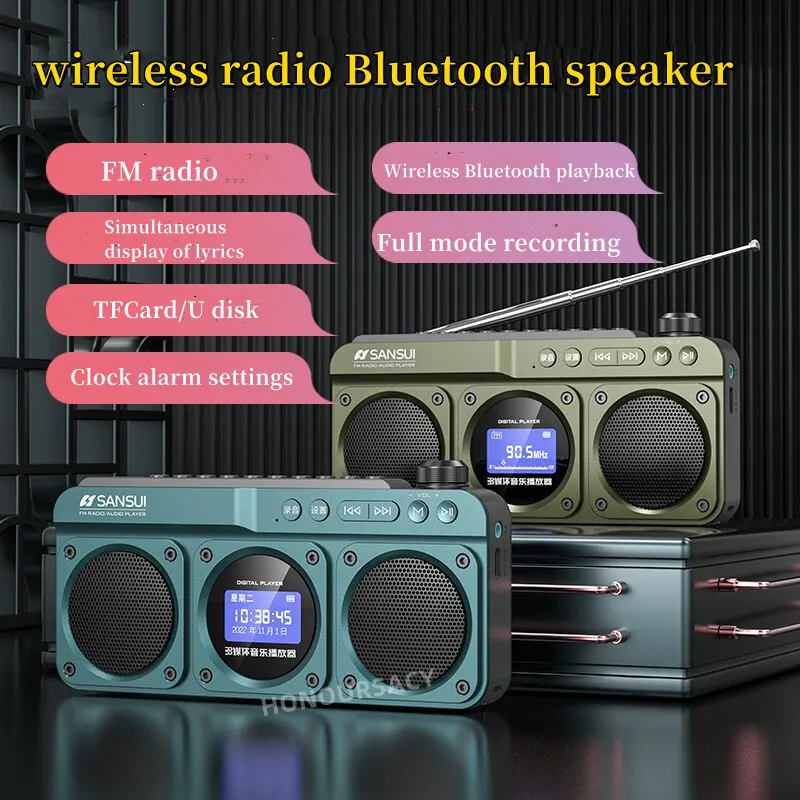New-Sansui-F28-Retro-Radio-Wireless-Bluetooth-Speaker-Portable-Stereo ...