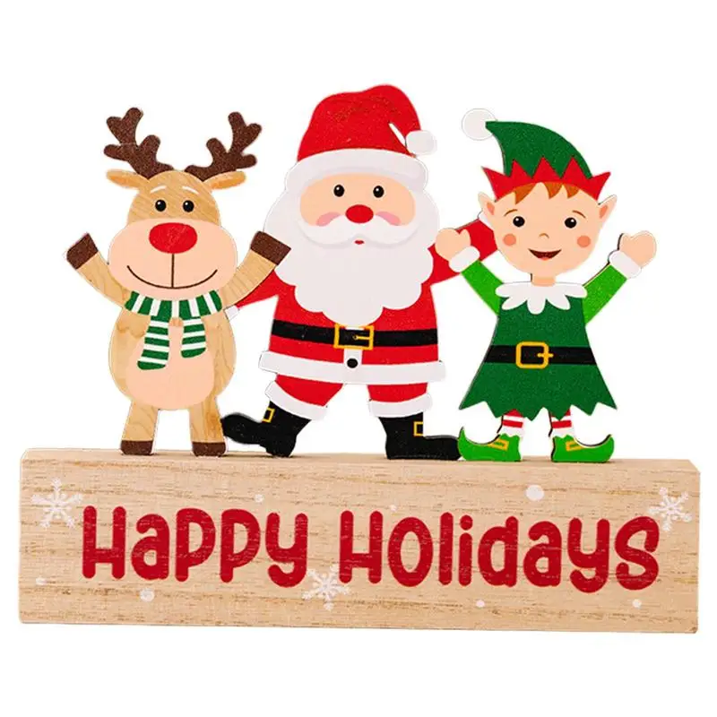 

Table Christmas Decoration Wooden Table Sign Christmas Inspired Farmhouse Tray Decor 6.10*4.92inch Wooden Table Sign Christmas