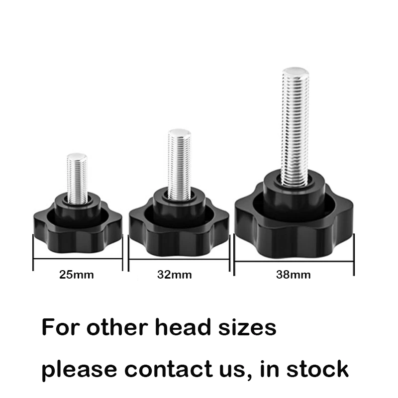 Hex Star Knob Male Thread Clamp Knob Screws M4/M5/M6/M8/M10 5-10pcs Head diameter 25mm 32mm 38mm