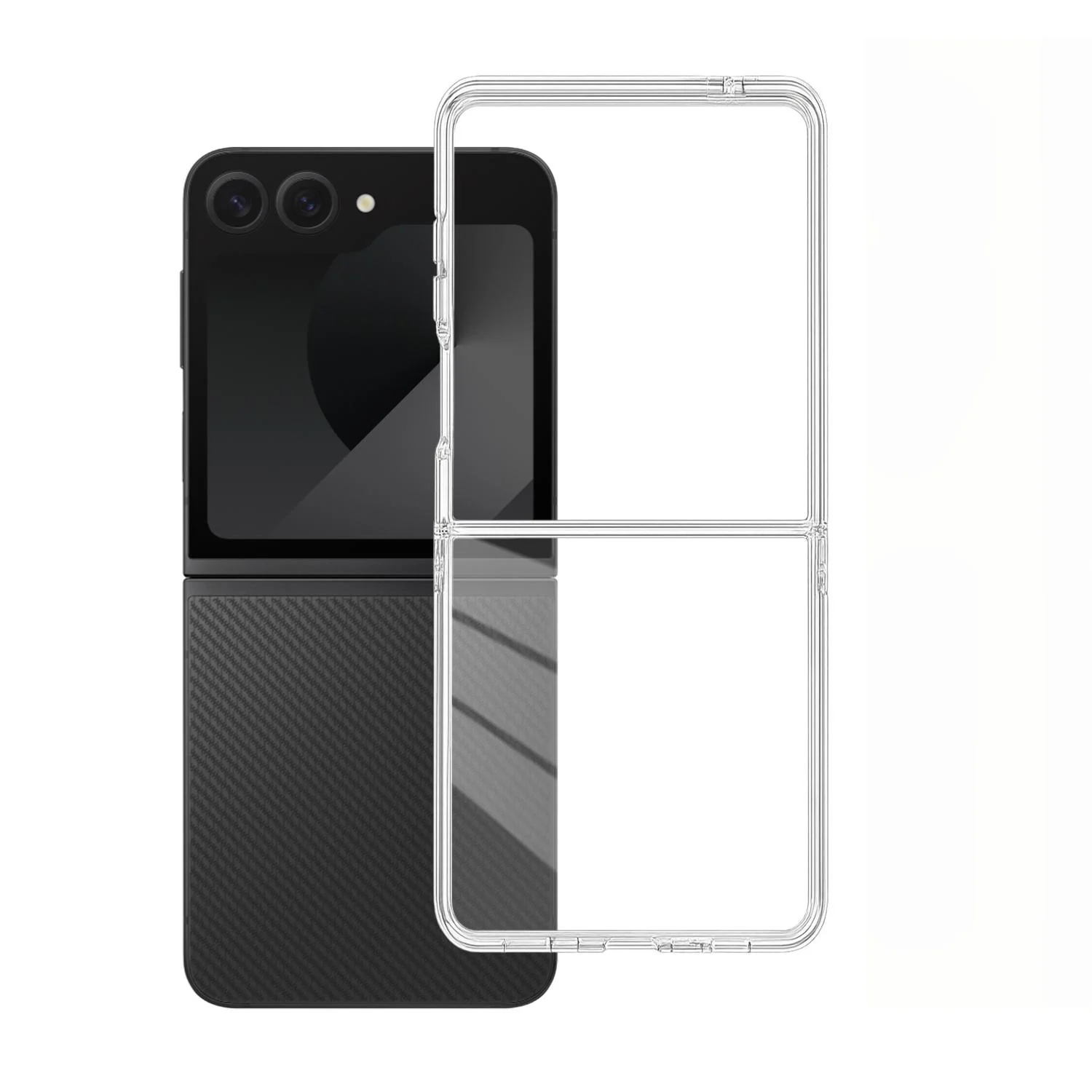 Transparent Hard PC Bumper Back Case Cover - Protective Accessory for Samsung Galaxy Z Flip Series