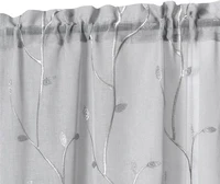 JINCHAN 2PCS Sheers Kitchen Curtains Rod Pocket Home Window Curtain Leaf Embroidery Voile Cafe Drapes Small Short Curtains 2