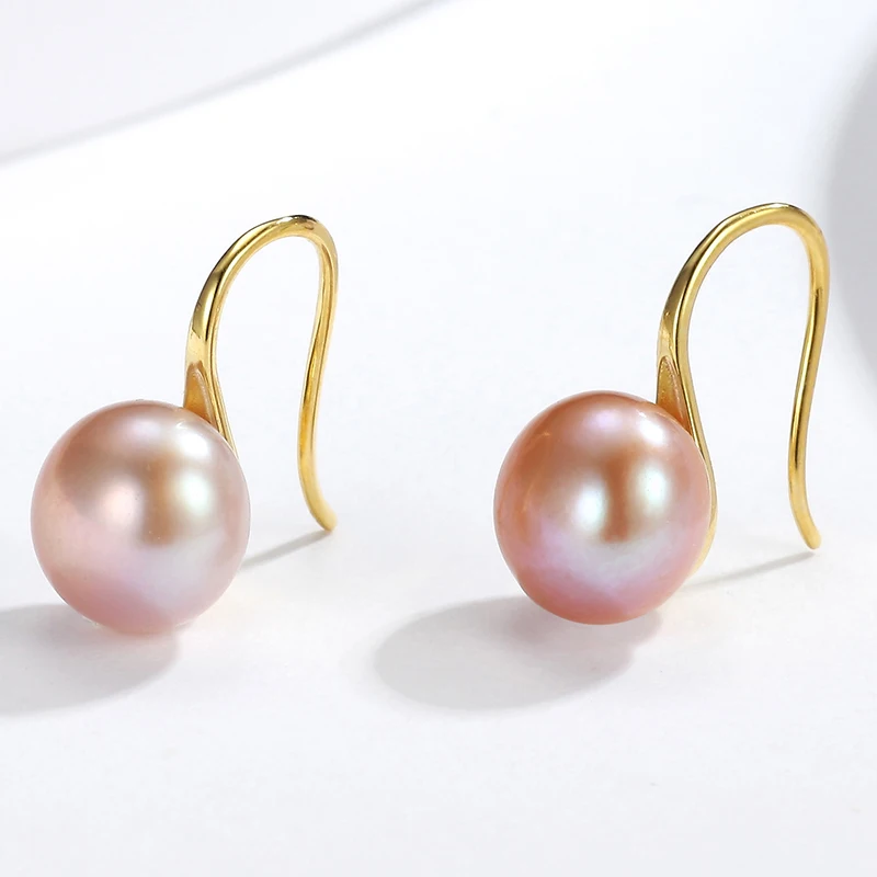 Orecchini A Bottone Topolino In Argento 925 Con Perla D'Acqua Dolce 8 Mm - Confezione Regalo