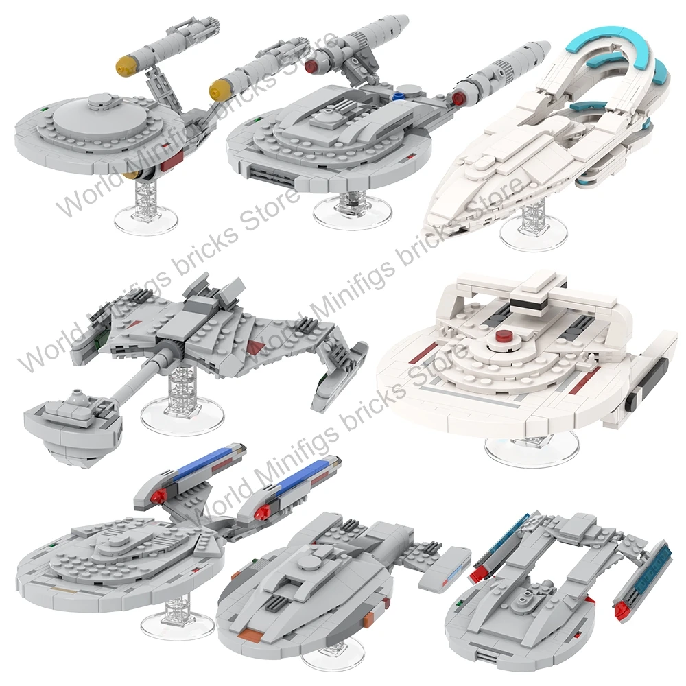 MOOXI MOC Star Ships Bricks Military Warship Space Sci-Fi Movie Compatible Figures Building Blocks Gift Toys For Children Adults