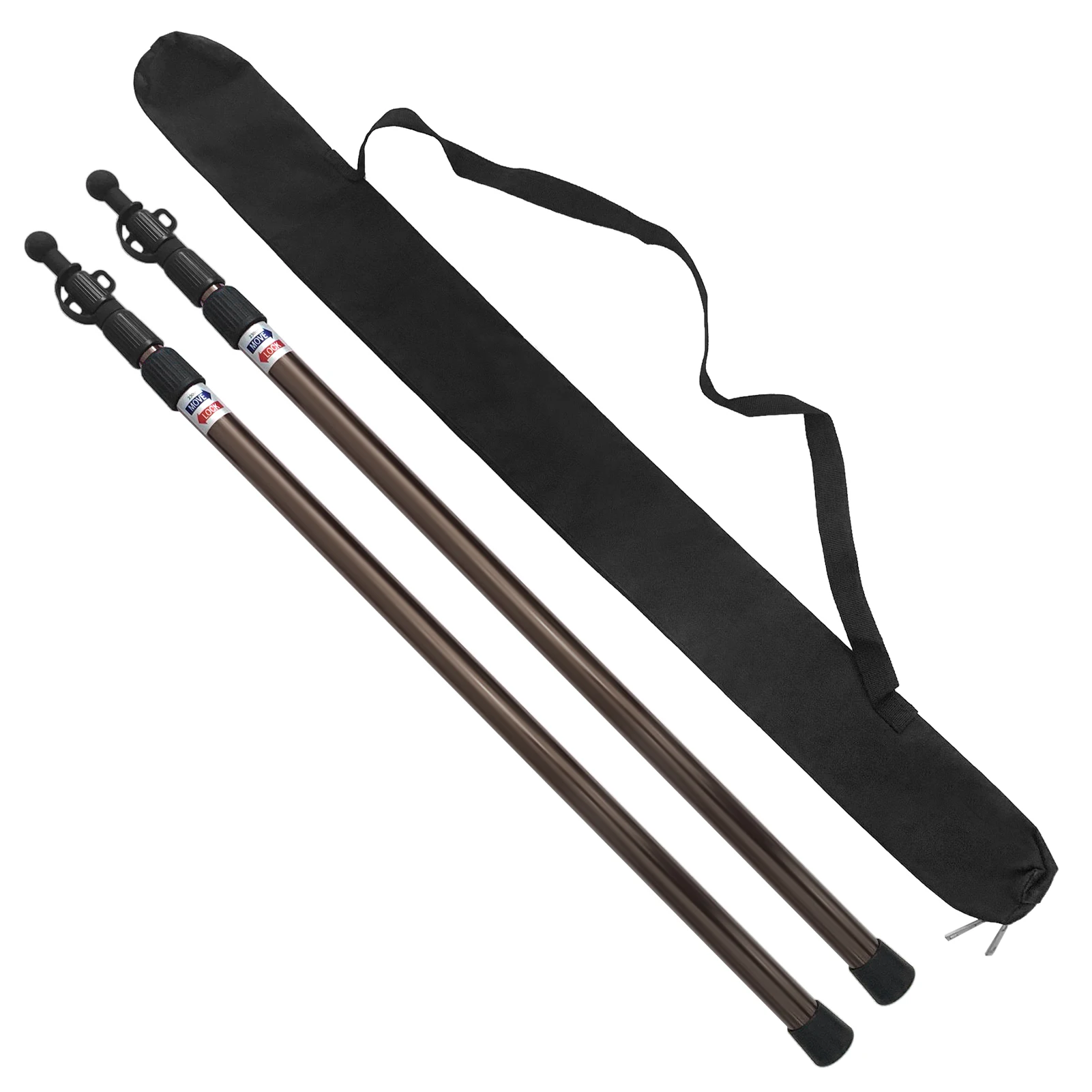 2pcs Telescopic Tarp Pole Thicken Adjustable Aluminum Alloy Tent