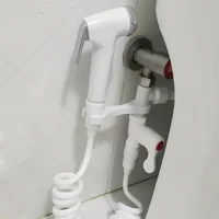 ABS Portable Bidet Sprayer Set Handheld Toilet Bidet Retractable Spring Hose Adapter Free Mounting Bracket Switch Cleaning Tool 1