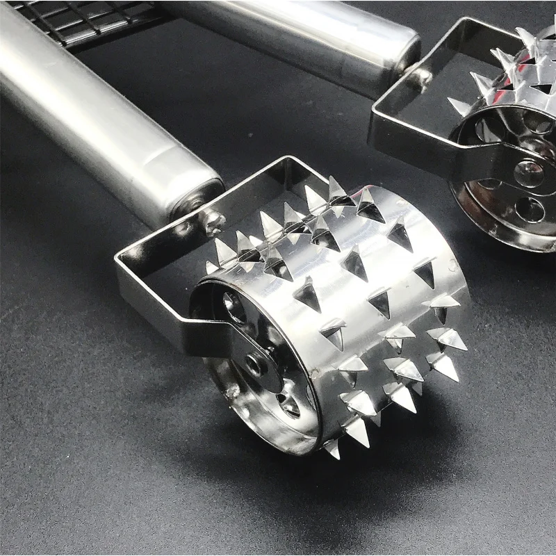 Kitchen Stainless Steel Steak Tenderizers Cattle Pin Header Rolling Meat Pine Needle Meat Cutter Kitchen Tool Tender Needle