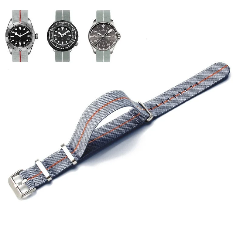Premium NATO Nylon Watch Band - Black & Green, Sweat-Absorbent and Woven Design