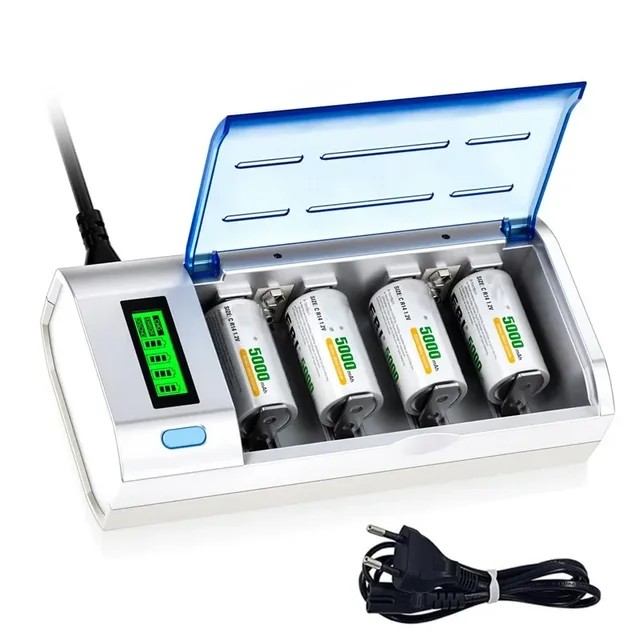 For 1.2V Ni-MH AA/AAA/C/D Size 9V Rechargeable Batteries Universal 6 Slots LCD Display Smart Battery Charger EU/US Plug 1
