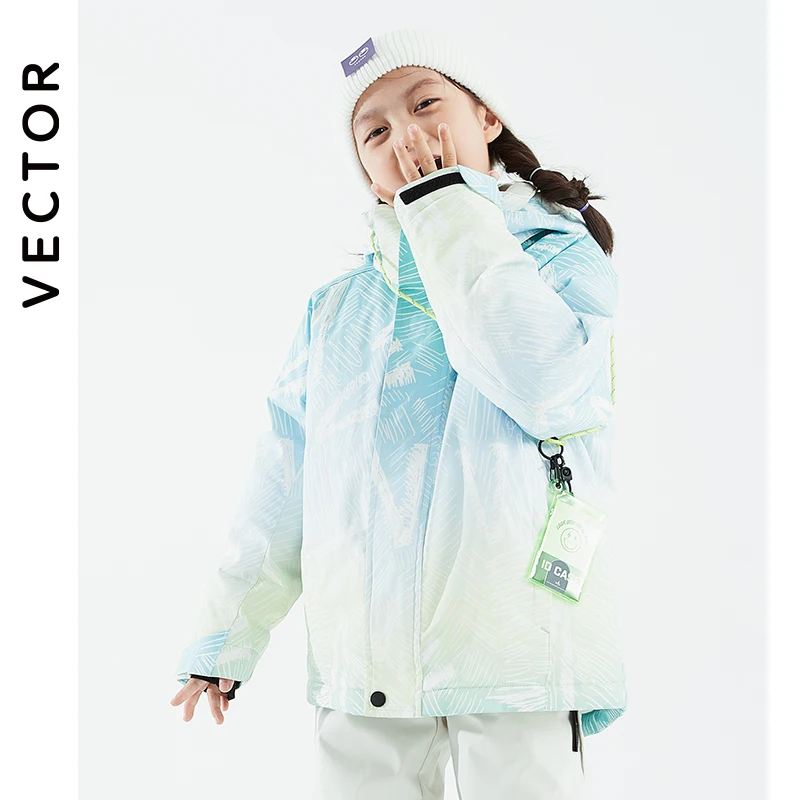 VECTOR Ski Professional Children's Ski Jacket Pants Warm Waterproof Boys Girls Outdoor Skiing Snowboarding Winter Ski Kids Set