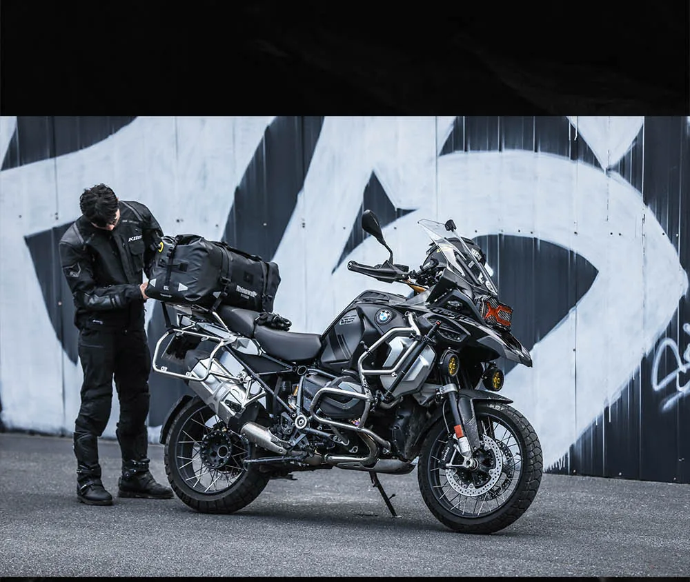 organized motorcycle bag interior