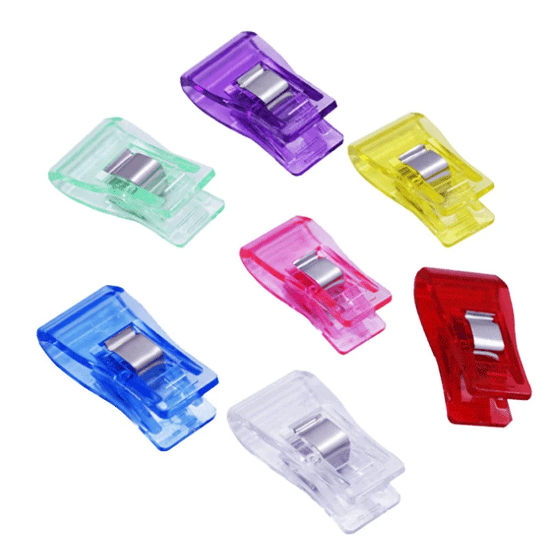 

100Pcs High Quality Multicolor Plastic Holder DIY Patchwork Fabric Quilting Craft Sewing Knitting Suspender Clip