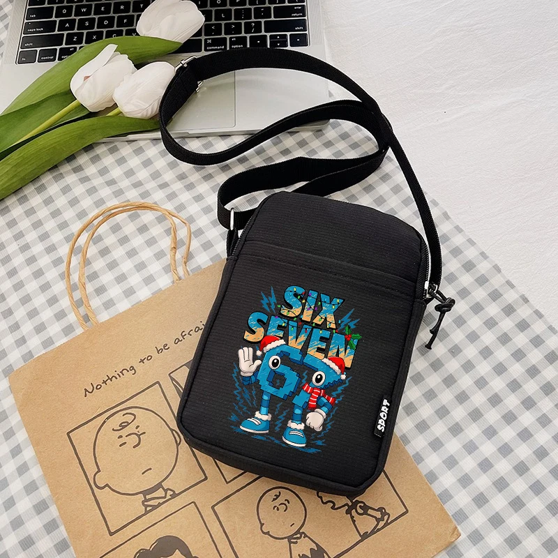 Steal A Brainrot Game Man Mini Canvas Umhängetasche mit Reißverschluss, quadratische vertikale Tragetasche, niedliche Anime-Umhängetasche für Jungen und Mädchen, Handy-Handtasche – Detail 12