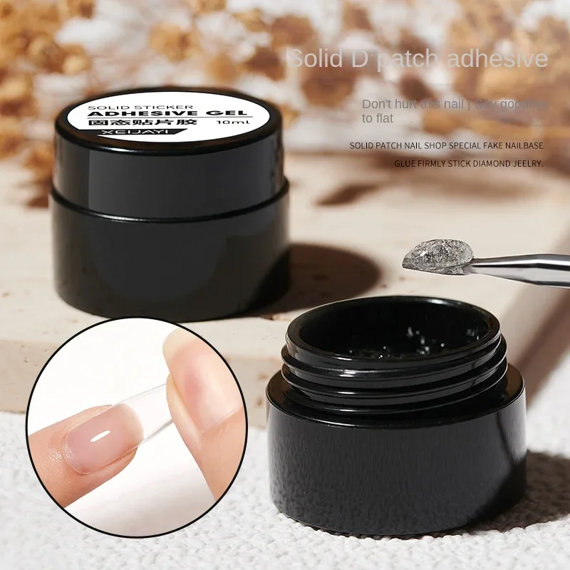 Easy Stick Solid Nail Patch Gel Gummy Adhesive Bond 8ml UV Glue No-Flowing Modelling Stick Tips Clear Solid Nail Art UV Gel nail art set jelly glue gel