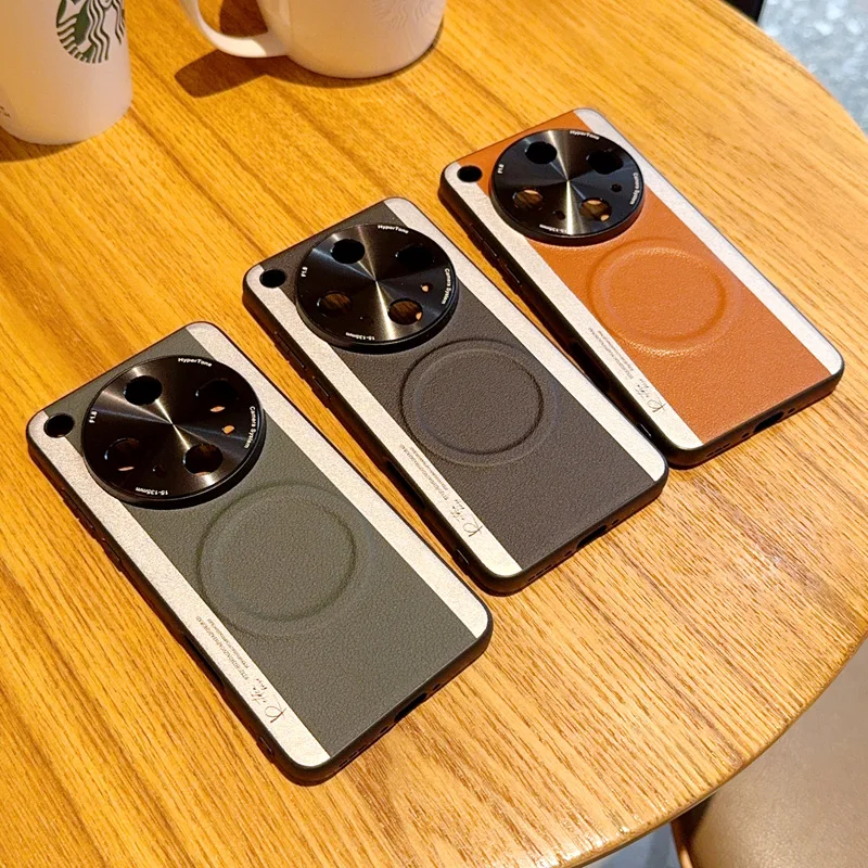 Luxury PU Magnetic Wireless Charging Protective Phone Case Back Cover Shell