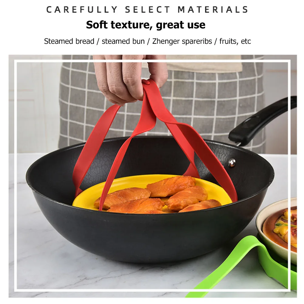 Kitchen Egg Steamer Drain Rack Heat Resistant Food Grade Silicone Food Sling Steamer Pressure Cooker Basket Bakeware steamer basket