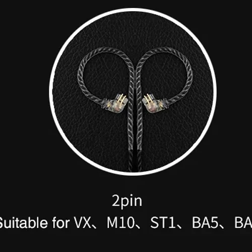 Original TRN Black Replacement Cable 0.75/0.78 Mm 2Pin Headphone Upgraded Cable 3.5mm Earphone Wire for TRN V10/V20/V60/V80