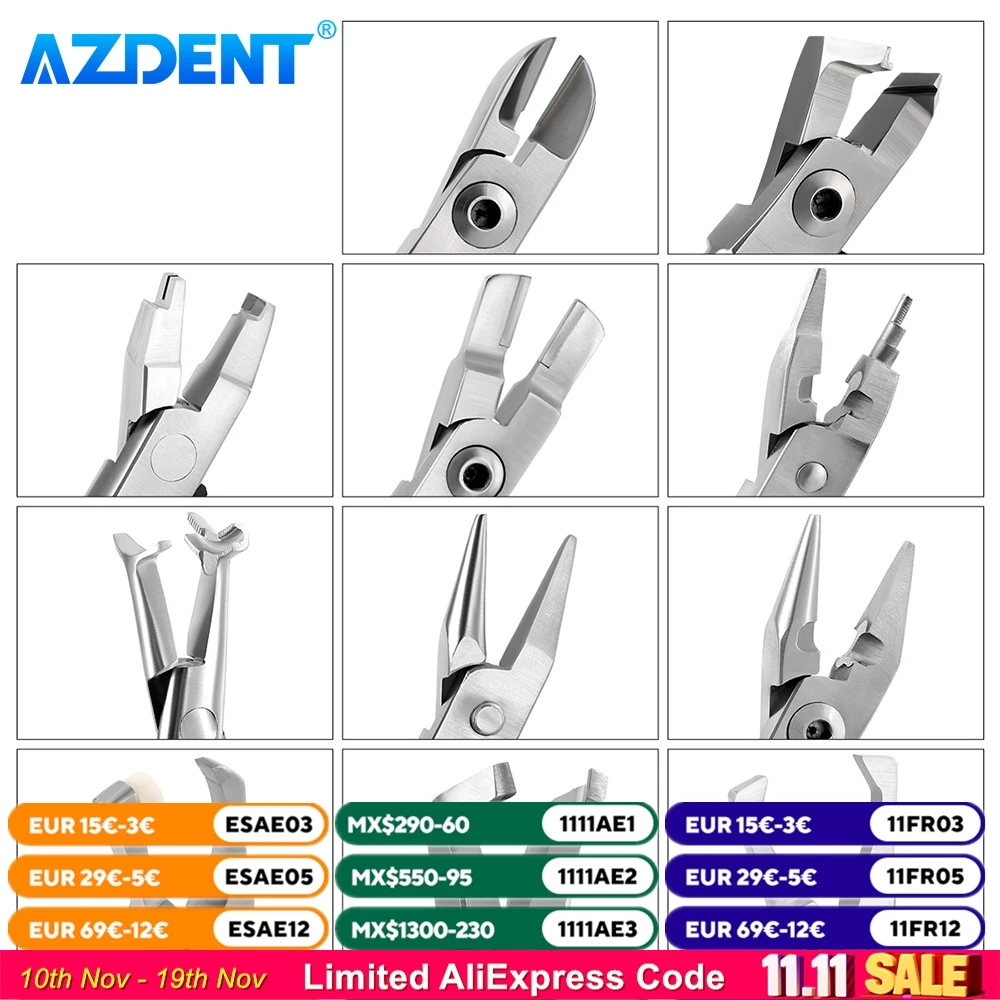 Azdent歯科矯正プライヤー、歯科技工所鉗子、フィラメント、遠位端