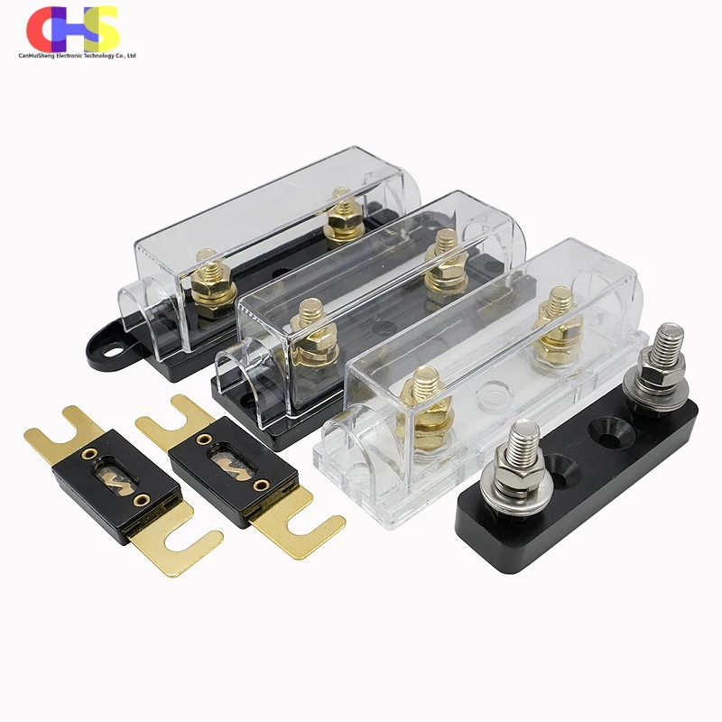 1Set ANL Automotive Fuse Holder With Bolt-on Type Car Fusible 30A 40A 60A 80A 100A 125A 150A 200A 225A 250A 300A 400A 500A AMP