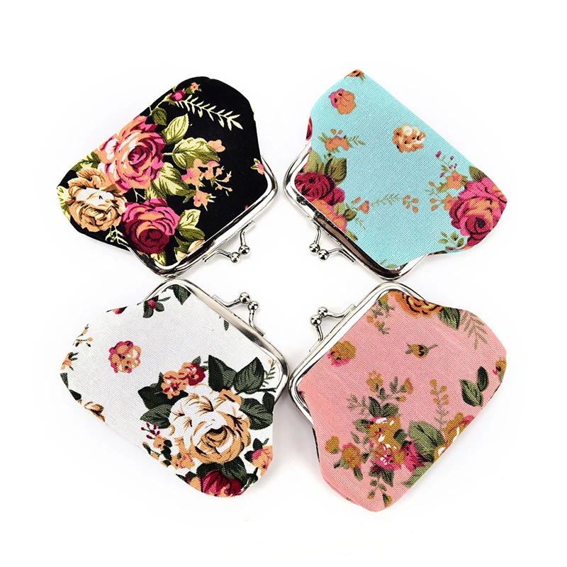 

Women Coin Purse Flower Printing Ladies Coin Purse Pocket Coin Pouch Key Credit