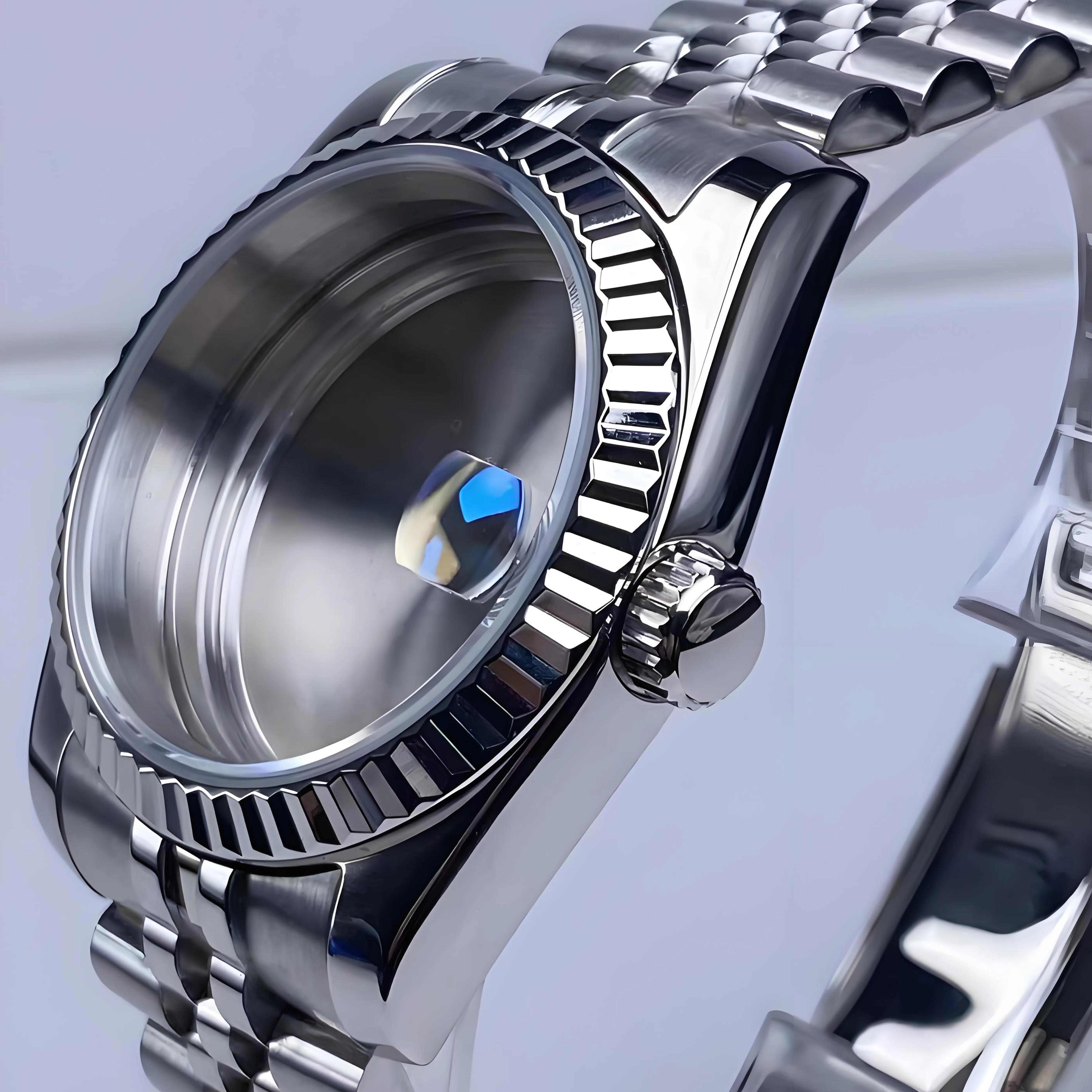 NH35 case 36mm/39mm Jubile Bracelet Sapphire Glass Watch Case for NH35/NH36 Movement 28.5mm Dial Watch Accessories