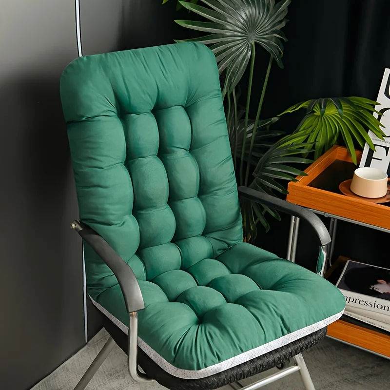 1pc Ergonomic Thickened Seat Cushion, All-Season Polyester Chair Pad with Grid Pattern, Soft Durable Sand-Textured Design