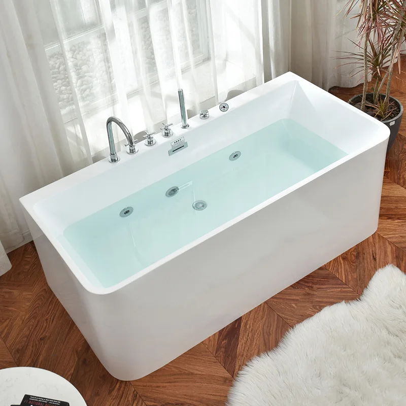 Hotel Home Adult Free-standing Acrylic Toilet Bathroom Deep Soaking Bath Small Unit Surf Jacuzzi