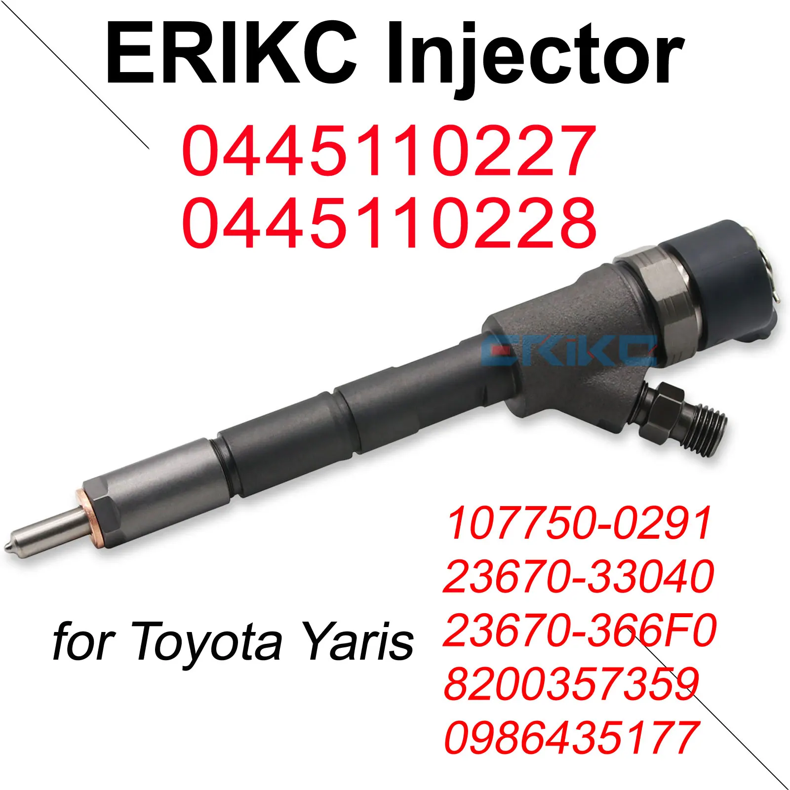 

0445110227 0445110228 Fuel Injector 23670-33040 23670-39105 Common Rail Injection for Toyota Auris Bosch 1.4 D-4D 0986435177