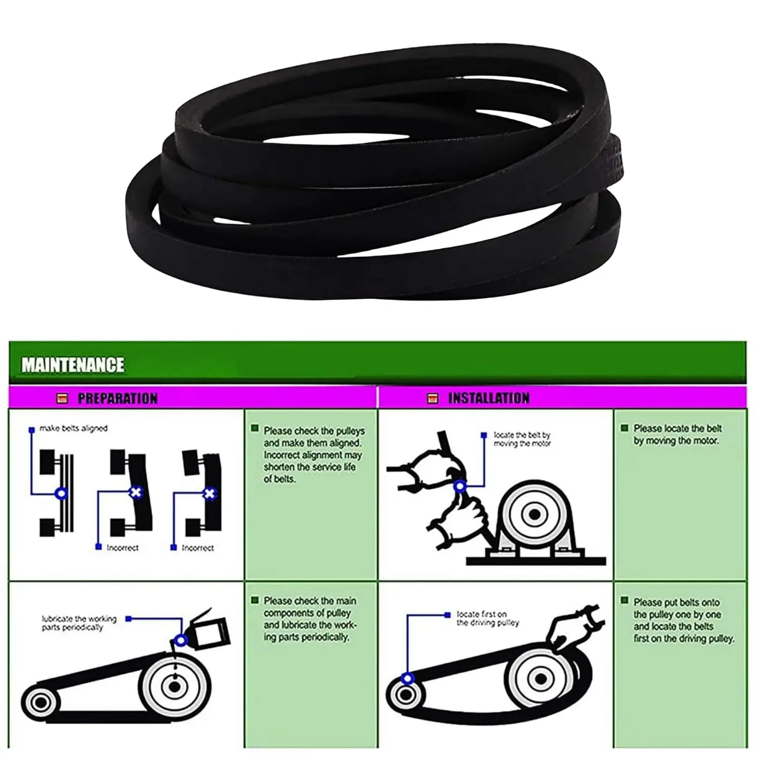 130969 Deck Drive Belt 1/2"x 92" Compatible with Ariens 21546080 AYP 532130969, Husqvarna Craftsman Poulan 21546080 GX1