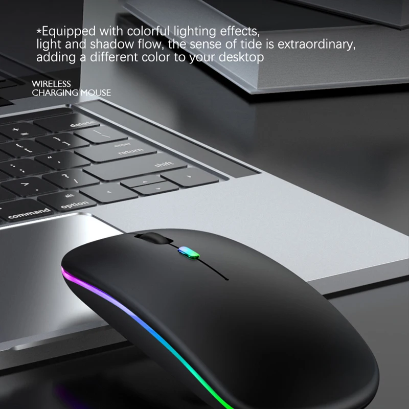 Rato Recarregável sem Fio Bluetooth 2.4ghz Usb Rgb 1600dpi Computador Laptop Tablet pc Macbook Gamer - Imagem 6