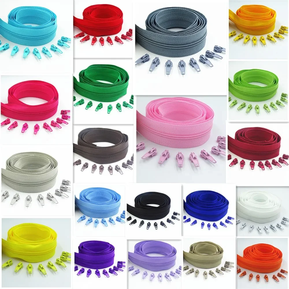 Description Picture 3 of item5 Meters Long Zipper 10  Sliders 20 Colors of 3# Nylon  Used For Zipper Clothing Handbags