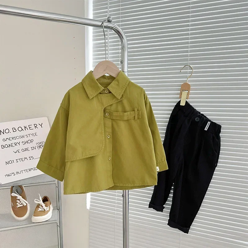 Spring New Children's Korean-Style Cotton Shirt Boys' Cool Smart Spring and Autumn Shirt Thin,kids shirts
