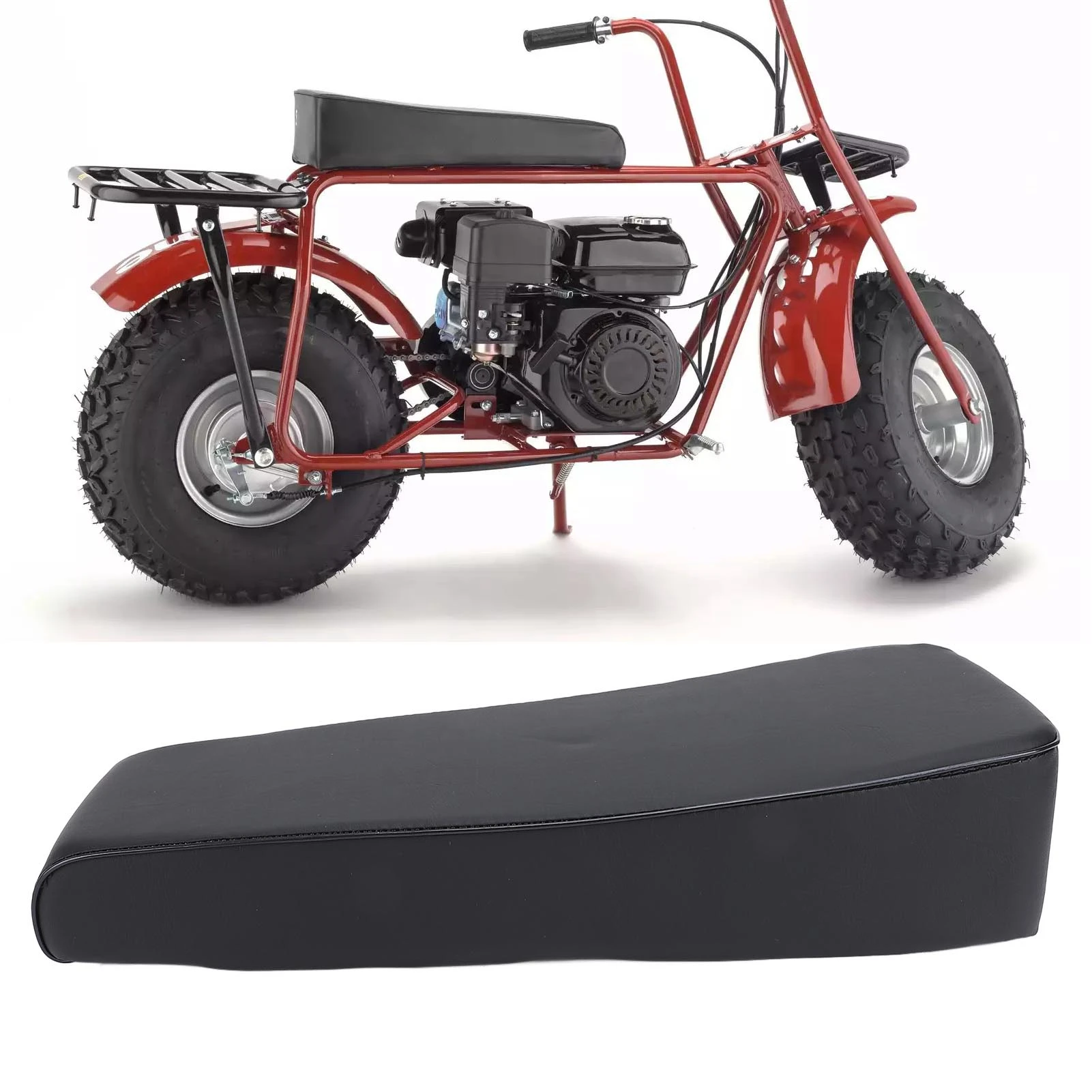 19 Inches Mini Bike Seat PU Leather Shock Absorption Foam Seat Pad for Ct200u 196cc Ct200 200cc Motor 6.5HP Mini Bike Seat Pad