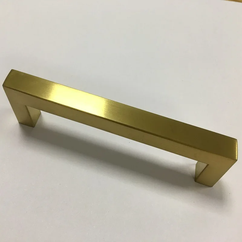 Gold Stainless Steel Cabinet Square Handles Modern Minimalist Furniture Drawer Wardrobe Door Furniture Handles