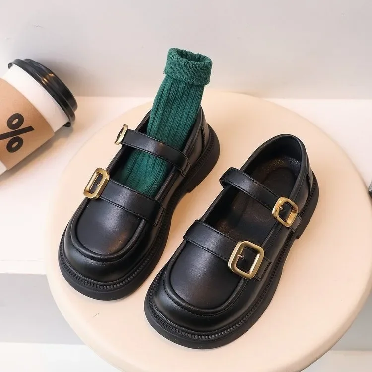 Princess Style Children's Single Shoes Black Girls School Performance Korean Version Spring Autumn Kids Leather Shoe