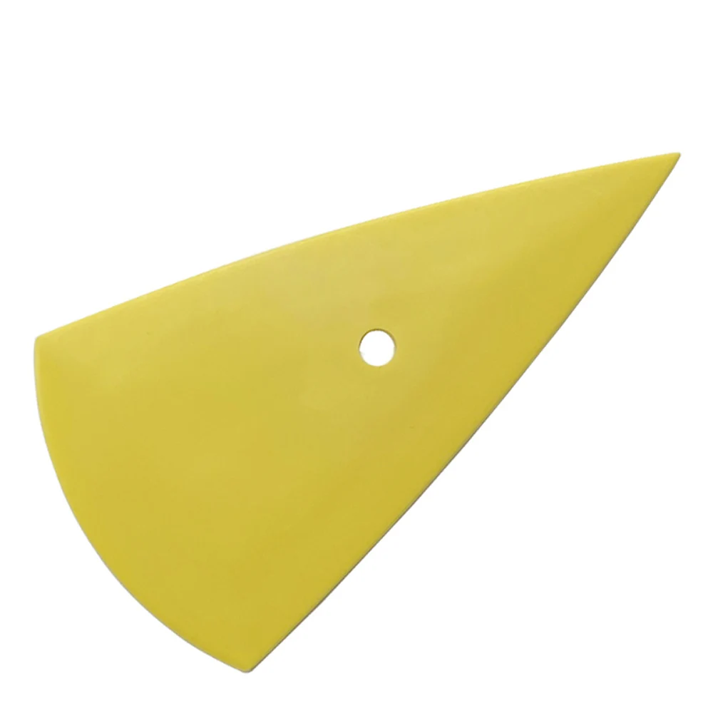 

Plastic Yellow Car Film Tools Triangle Scraping Applicator Sharp Squeegee Bubble Scraper Contour Corner Card Scraper