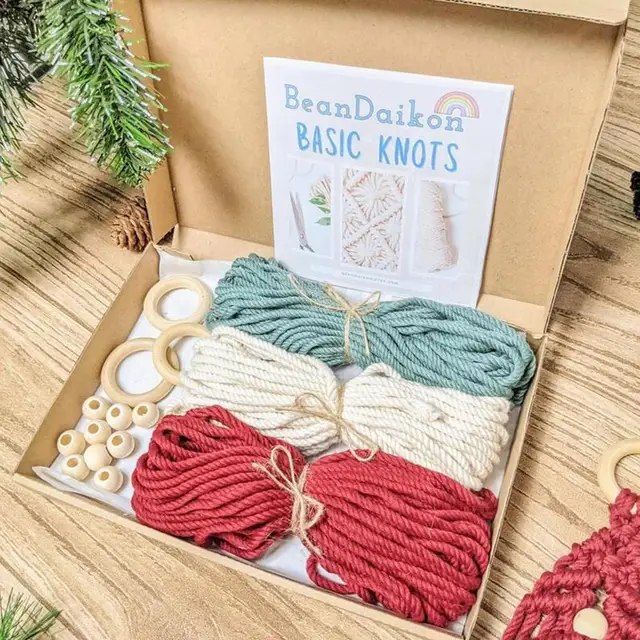 Christmas Tree Macrame Kit Handmade Cotton Rope Woven Knots Macrame Kits  for Adults Beginners DIY Gift Home Decoration - AliExpress