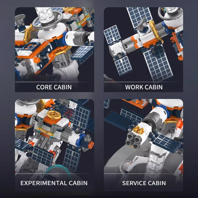 Space Station Transparent Globe Building Blocks Set 5