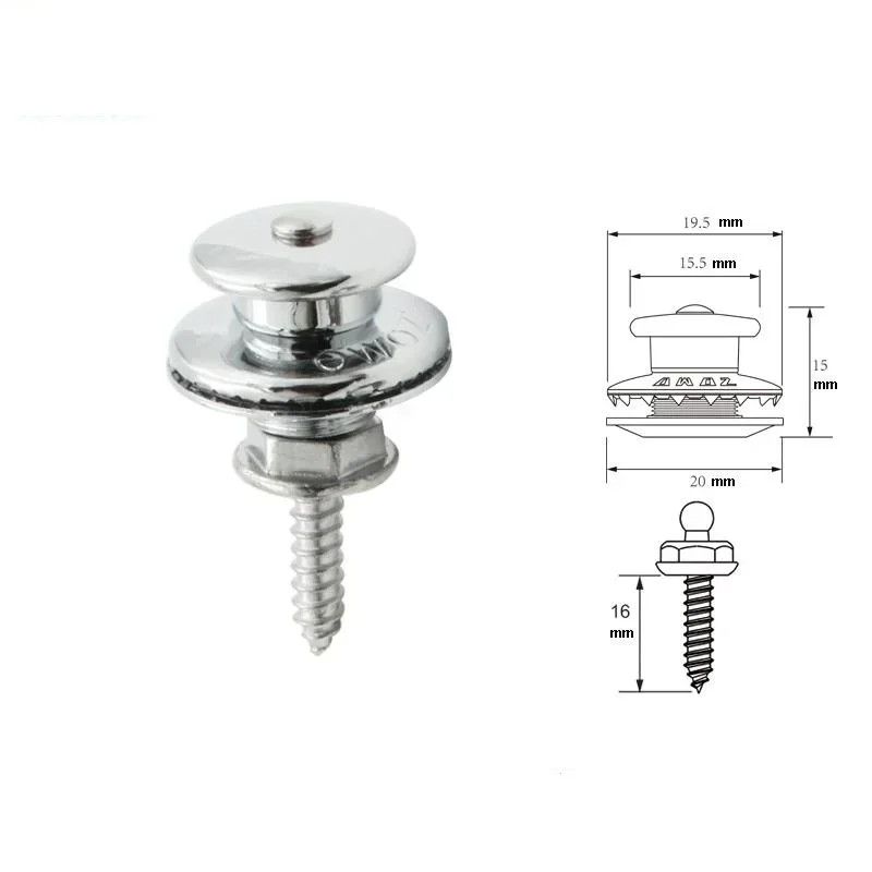 Fastener Quick Removable / Quick Detach Strap Retainer System Stainless Steel M4 x 16mm Screws For Electric Acoustic Guitar