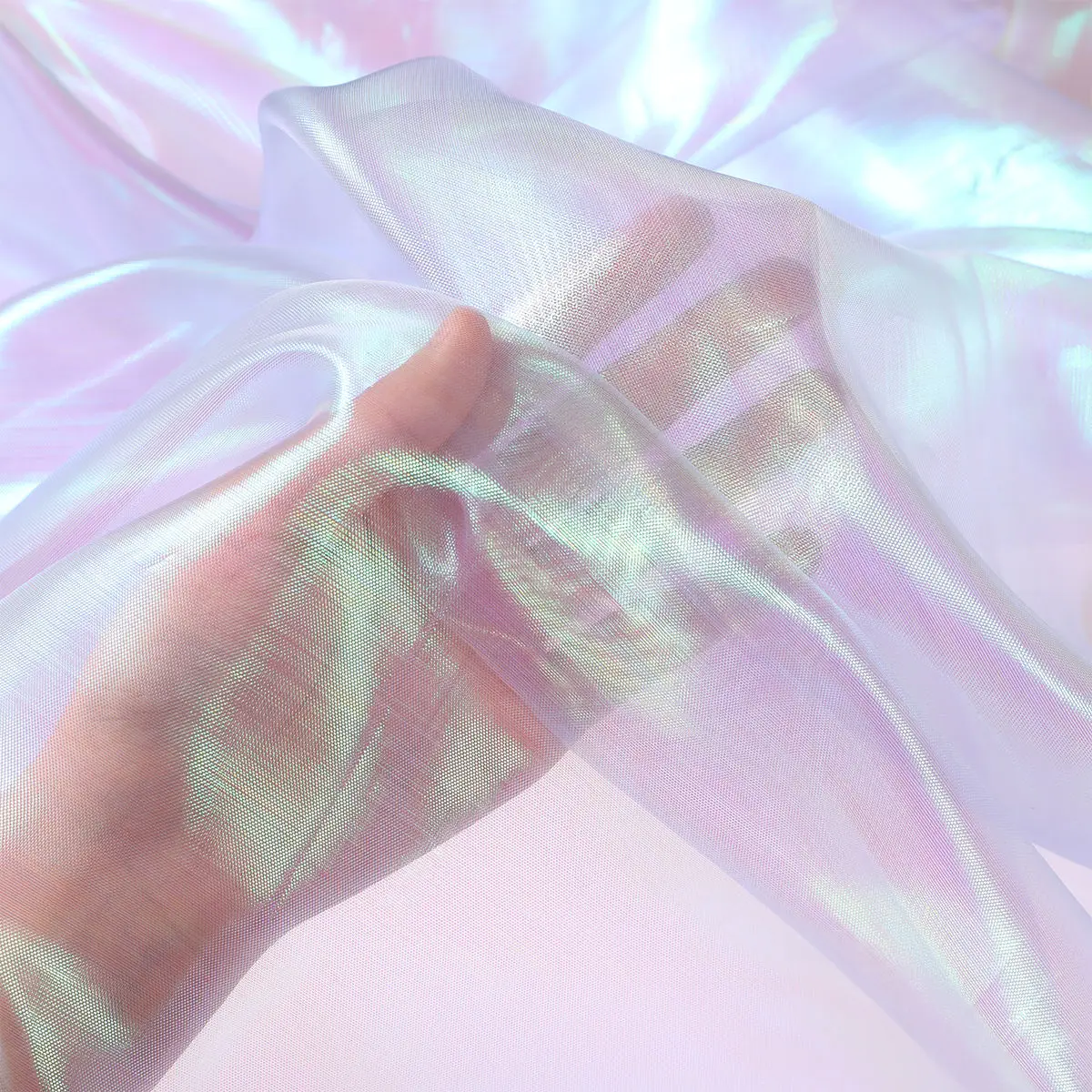 Laser Tulle Fluorescent Organza Fabrics Laser Shiny Designer Stage Wedding Decor Voile Transparent Handmade Materials