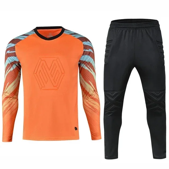Camiseta de fútbol para hombre y niño, chándal de manga larga, trajes de portero para adultos y niños