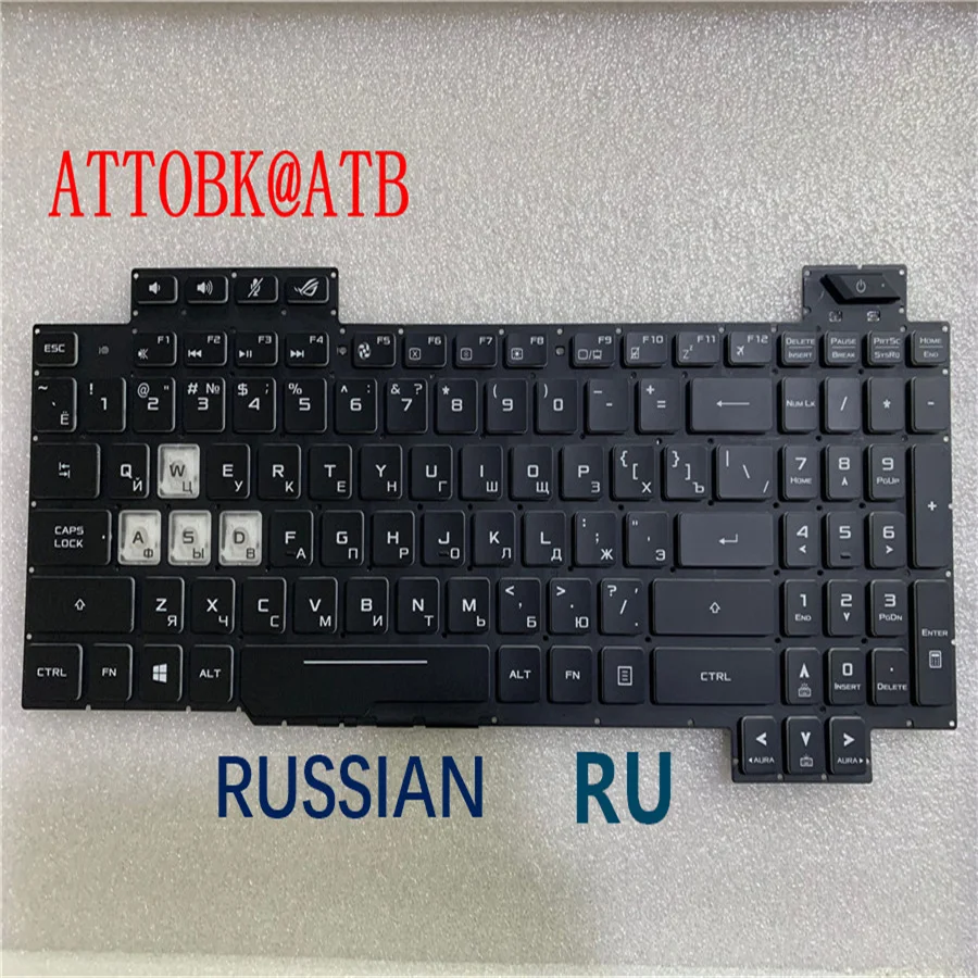 Teclado do Portátil Russo Inglês para Asus Rog Strix Scar ii Gl704 Plus S7cm Gl704g Gl704gm Gl704gw Gl704gv com Luz de Fundo Novo - Imagem 6