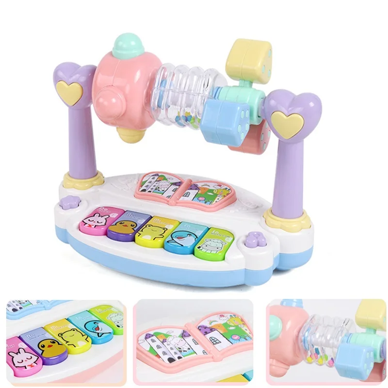 

New Children Multifunctional Rotating Puzzle Music Piano Educational Toys Baby Play Type Light Sound Keyboard Toy Kids Gift