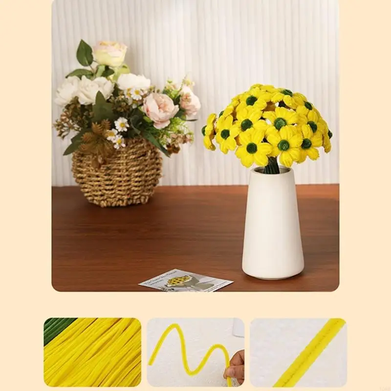 Bouquet Rohrreiniger für Handwerk Rohrreiniger Blüten Set Pipecleaner Craft Kits Rohrreiniger Blumenherstellung Kits Y08E – Detail 8