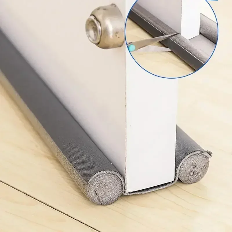 Door Bottom Sealing Strip Under Door Draft Stopper Wind Noise Acustic Foam Blocker Insects Stopper Holder